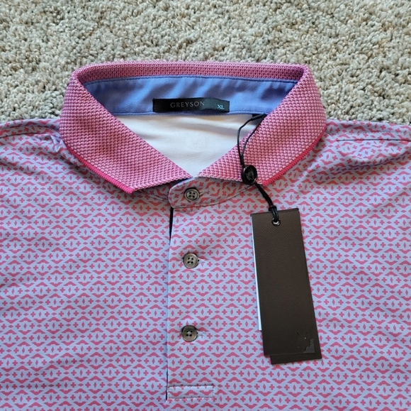 Greyson SILVER HAIRED BATS POLO, Heron, NWT $118 Men's Size XL - Picture 3 of 4